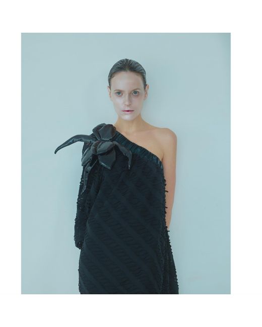 Julia Allert Black Luxury Elegance One-sleeve Long Dress