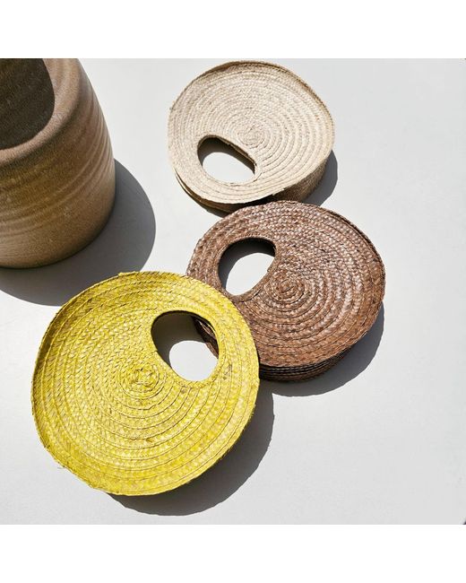 OhSun Yellow Finny Mini Straw Bag