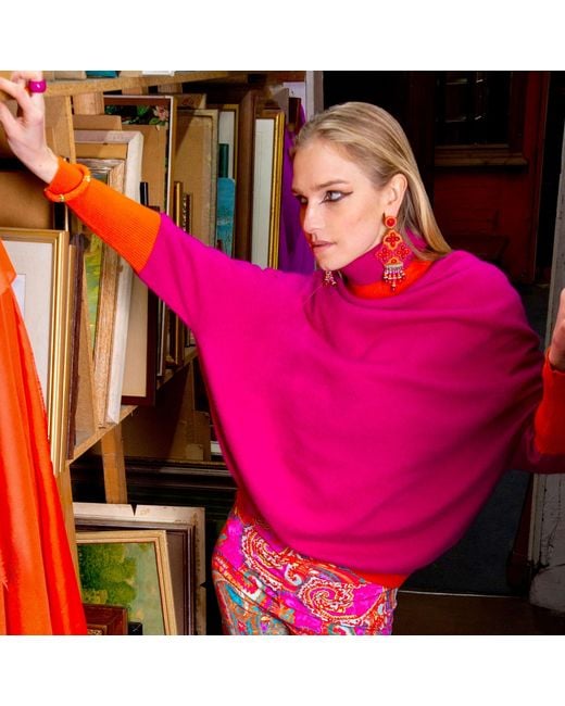 Beatrice von Tresckow Pink Cashmere Roll Neck Jumper