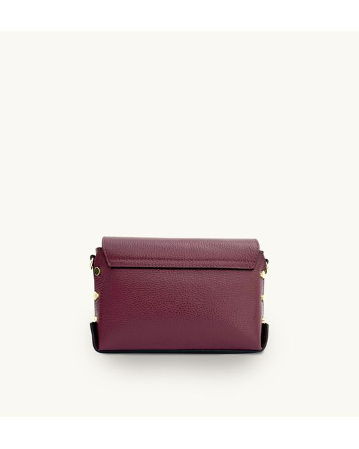 Apatchy London Purple The Bloxsome Plum Leather Crossbody Bag