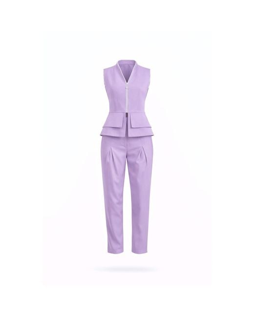 Lumina Eligma Purple Construct Vest Suit & Pants Ensemble