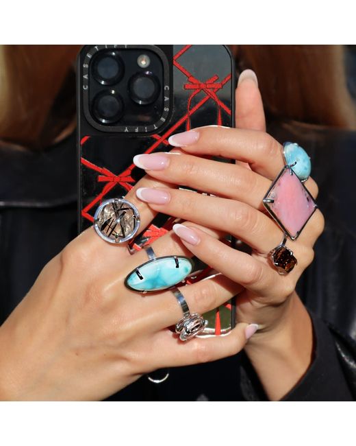 Mineralgems•Studio White Tourmalinated Quartz Ring Fail