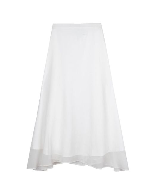Bel Cashmere White Santorini Silk Skirt