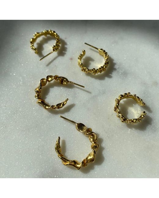 EVA REMENYI Metallic Céleste Deux Small Hoop Earrings