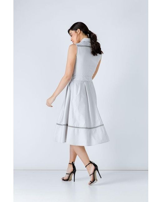 Conquista Gray Button Detail Dress