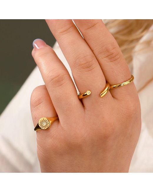 Posh Totty Designs Yellow Diamond Flow Open Ring