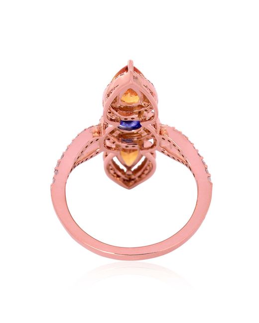 Artisan Blue Sapphire Floral Ring