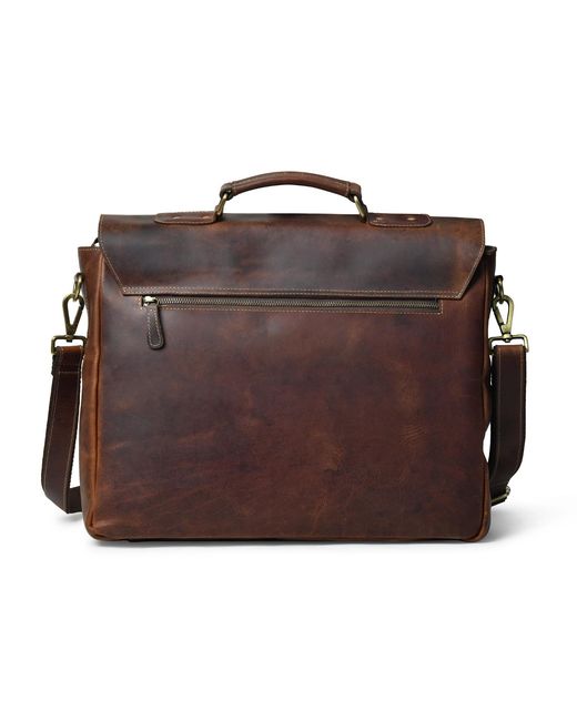 Dötch Leather Brown Abai Leather Messenger Laptop Bag for men