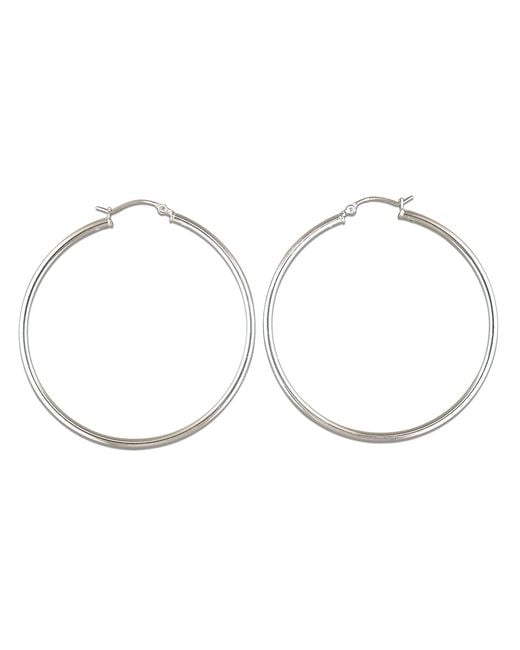 Harfi Metallic Sterling Large Sleeper Creole-Hinged Hoop Earrings