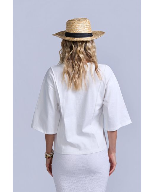 Rave on Trend White Structured Oversized Tee