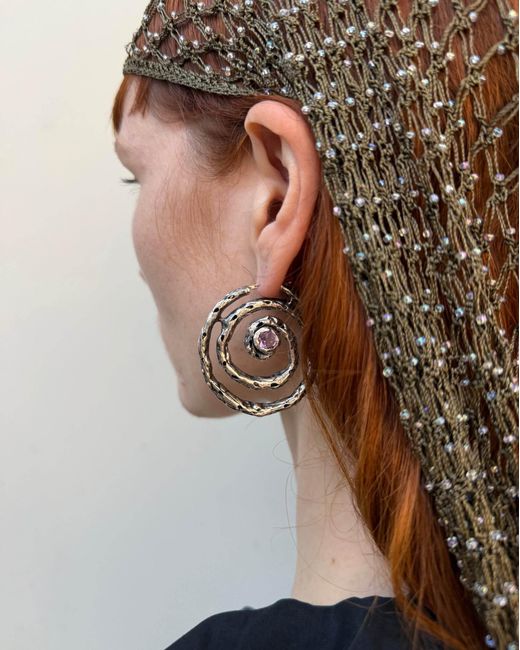 GYUNIA Metallic Vortex Hoop Earrings