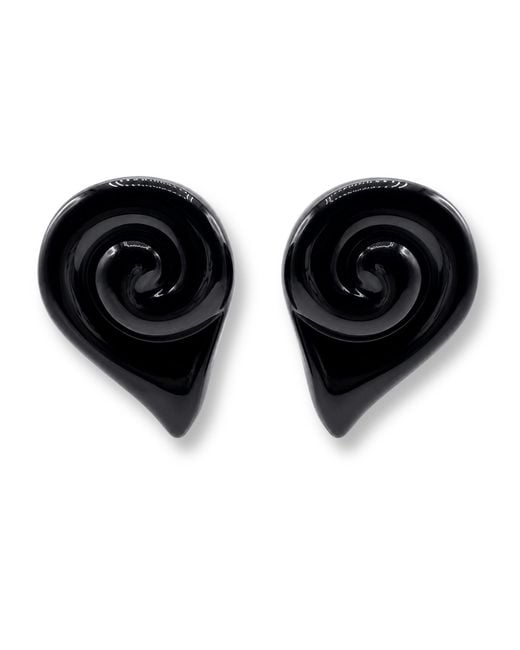 Michael Nash Jewelry Black Brigite Polished Resin Pierced Earrings