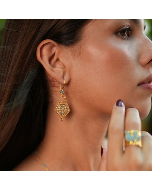 Ebru Jewelry Metallic Vintage Style & Design Dangle Earrings