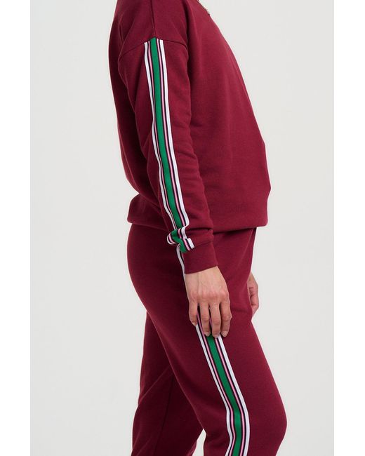 Sugarhill Red Magda Sweatshirt Oxblood Stripe