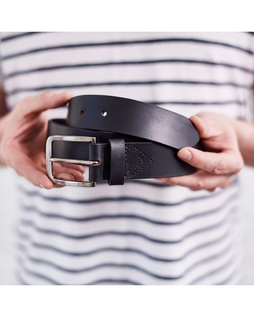 VIDA VIDA Black Handmade Leather Belt for men
