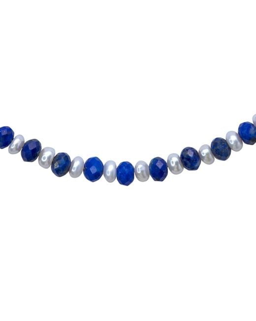 Bombyx House Blue Lapis Lazuli Pearl Alternating Bracelet