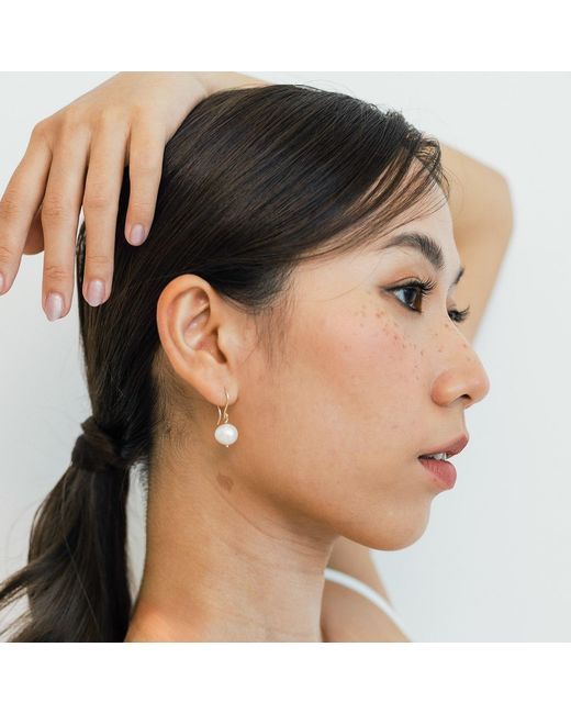 Inari Jewellery White Snowball Freshwater Pearl Earrings