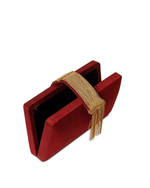 Simitri Red Cherry Fringe Clutch