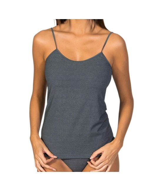 Zd - Zero Defects Blue Afrodita Spaghetti Top Soy Fiber
