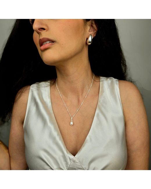 Harfi White Dainty Peal Pendant Sterling Necklace