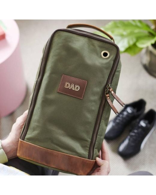 VIDA VIDA Green Nylon & Leather Trim Golf Football Boot Bag for men