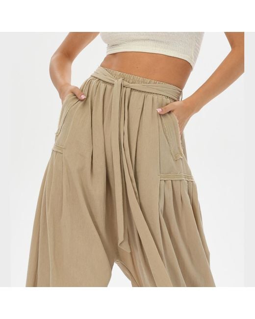 Zhenabia Natural Neutrals Boho Harem Pants