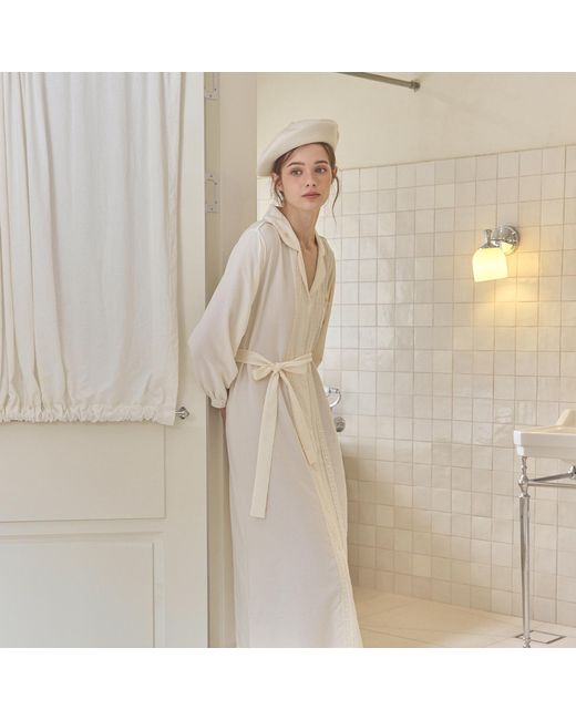 Luna Luz Natural Neutrals Thea Sand-Washed Shirt Robe Dress