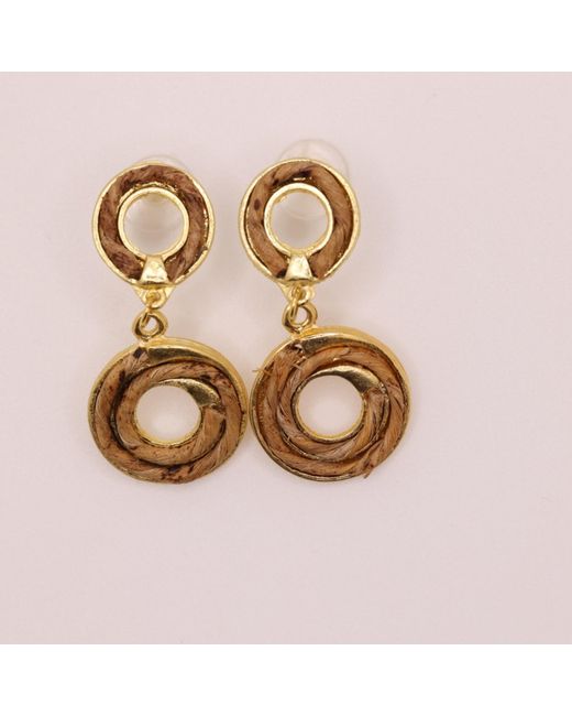 Nart Nature Making Art Metallic The Double Round Banana Fiber Earrings