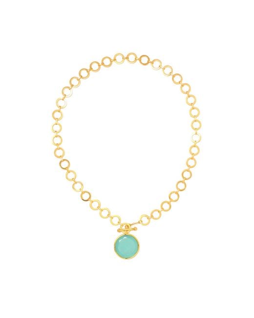 Lila Rasa Metallic London Crystal Pendant With Loop Chain & T-Lock Closure