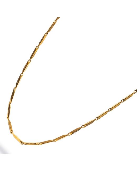 Ebru Jewelry Metallic Golden Strength Chain Necklace for men