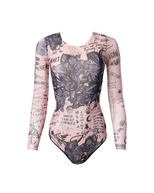 Rodasoleil Smart Swimwear Pink One-Piece Swimsuit With Sleeves Nude Body-Art