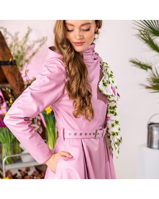 RainSisters Pink Trench Coat: Rosie Bow