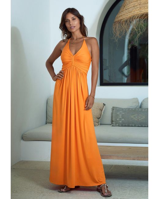 Chic by Lirette Orange Halter Dress Natural