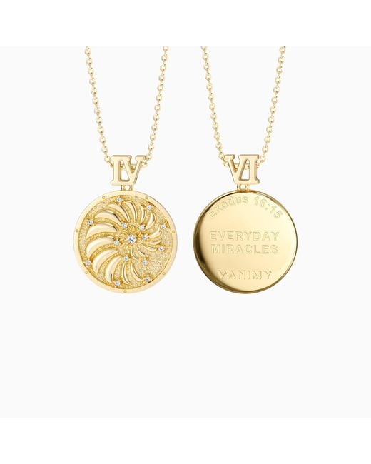 Vanimy Metallic Promised Land Everyday Miracles Blessings Spiral Coin Medallion Necklace