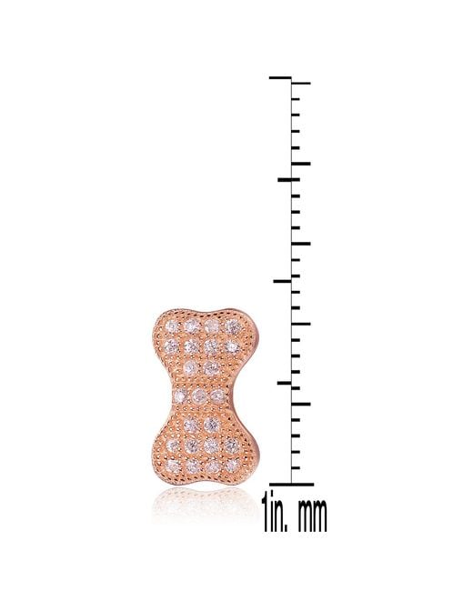 Genevive Jewelry Pink Cubic Zirconia Sterling Plated Bow Earrings