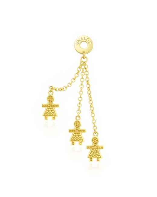 Unaloe Metallic Plated Textured Girl Charm Drop Earrings – Contemporary Artisan Jewelry For