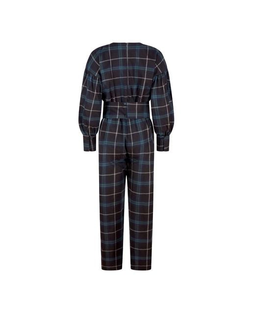 NUMBAT Blue Hazel Tartan Jumpsuit