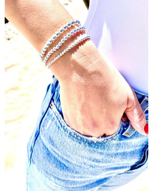 Olivia Le White Sterling Trio Stack Bracelet Set