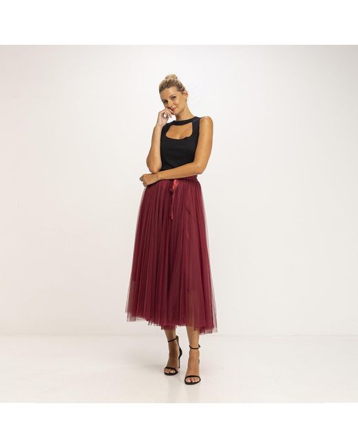 Tantra Spain Sl Red Tulle Skirt With Elastic Waistband