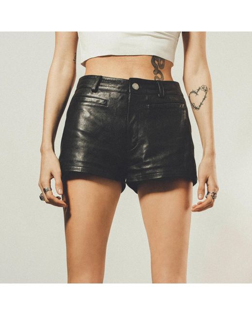 Other Uk Black Leather Short Shorts