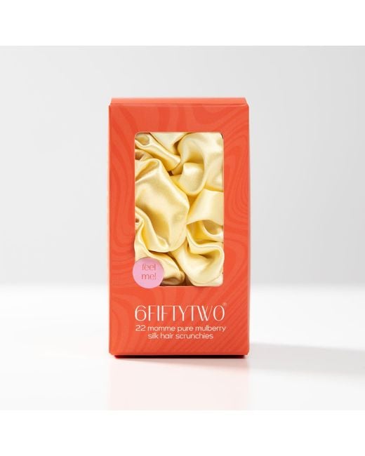 6Fiftytwo® Yellow Neutrals Pure Mulberry Classic Silk Scrunchies