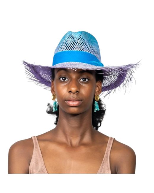 ORTUS Blue Arandano Straw Panama Hat