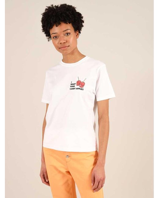 blonde gone rogue White Candy Apples Graphic Print T-Shirt, Organic Cotton