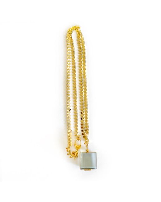 Persia Dona Jewelry Metallic Vintage Square Locket Necklace