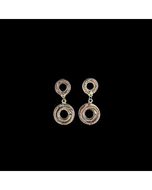 Nart Nature Making Art Metallic The Double Round Banana Fiber Earrings