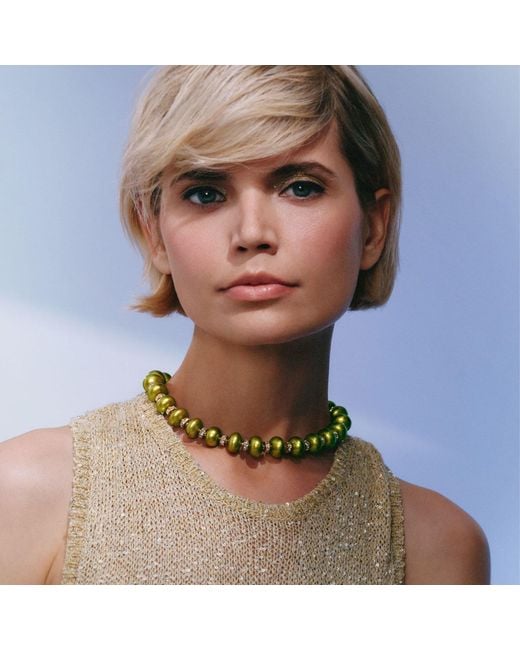 Saule Label Metallic Mika Necklace