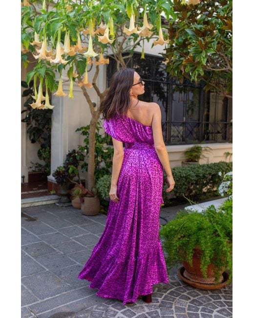 Jennafer Grace Purple Tatjana One Shoulder Maxi Dress