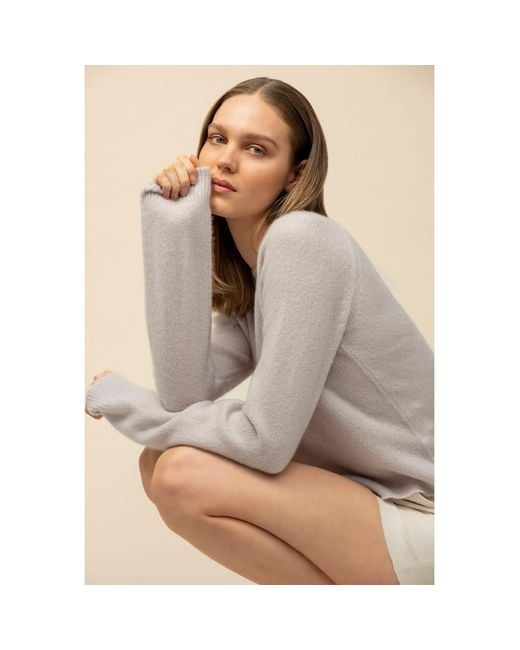 Anse Victorin Purple Elaine Silk Cashmere Pullover