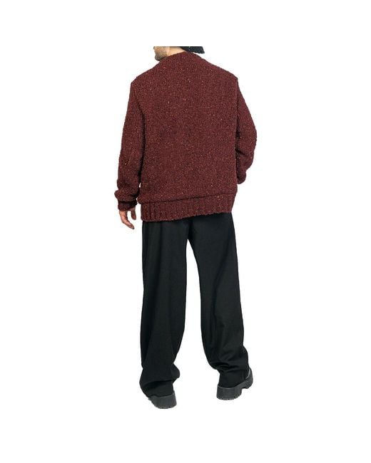 Maison Bogomil Purple Chunky Knit Bomber Cardigan for men