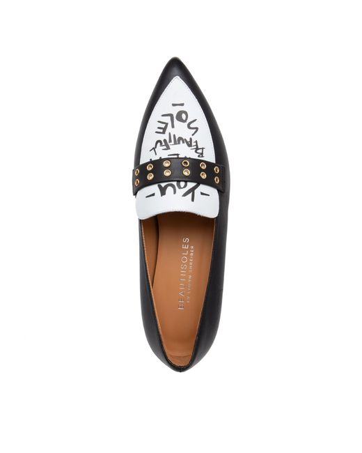 Beautiisoles by Robyn Shreiber Made in Italy Black Cecily & Leather Loafer Comfortable Work & Evening Wear